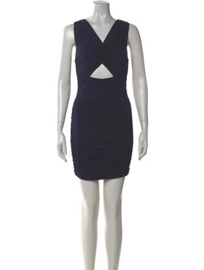 Pre-owned Loveshackfancy V-neck Mini Dress W/ Tags In Blue