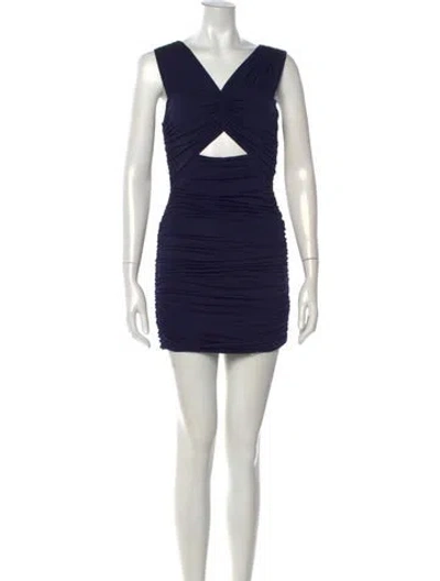 Pre-owned Loveshackfancy V-neck Mini Dress W/ Tags In Blue