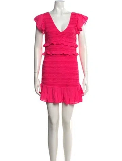 Pre-owned Loveshackfancy V-neck Mini Dress W/ Tags In Pink