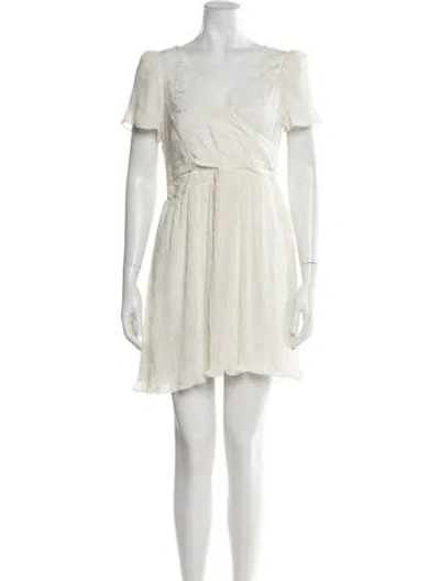 Pre-owned Loveshackfancy V-neck Mini Dress W/ Tags In White