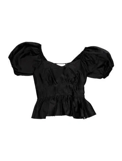 Pre-owned Loveshackfancy V-neck Short Sleeve Top In Multicolor