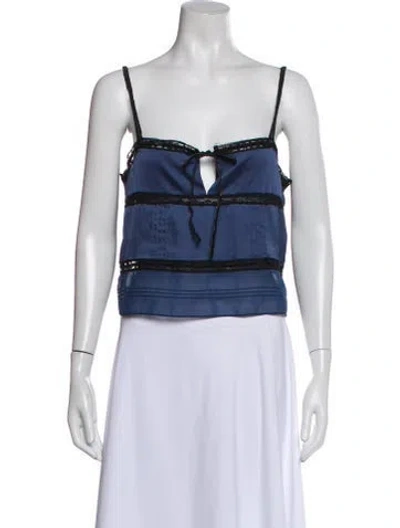 Pre-owned Loveshackfancy V-neck Sleeveless Blouse In White