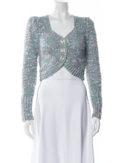 Pre-owned Loveshackfancy V-neck Sweater In Blue
