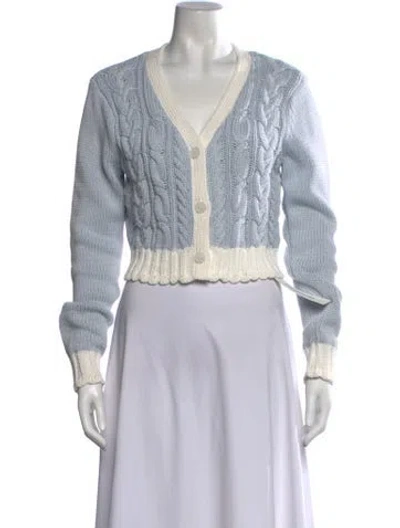 Pre-owned Loveshackfancy V-neck Sweater In Blue