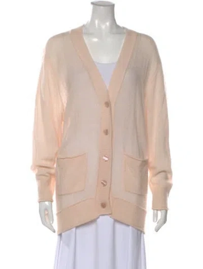 Pre-owned Loveshackfancy V-neck Sweater In Neutral