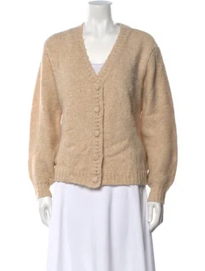 Pre-owned Loveshackfancy V-neck Sweater In Neutral