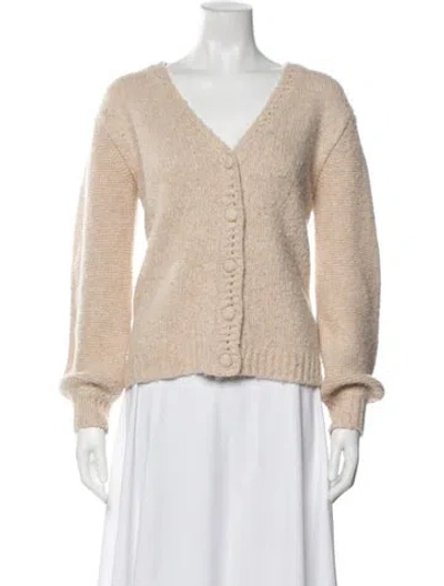 Pre-owned Loveshackfancy V-neck Sweater In Neutrals