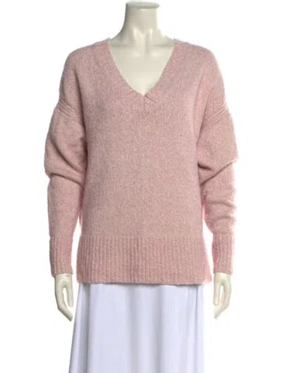 Pre-owned Loveshackfancy V-neck Sweater In Pink