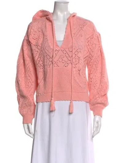 Pre-owned Loveshackfancy V-neck Sweater In Pink