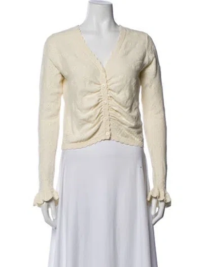Pre-owned Loveshackfancy V-neck Sweater In Pink
