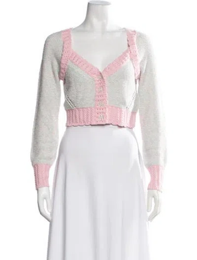 Pre-owned Loveshackfancy V-neck Sweater W/ Tags In Multicolor