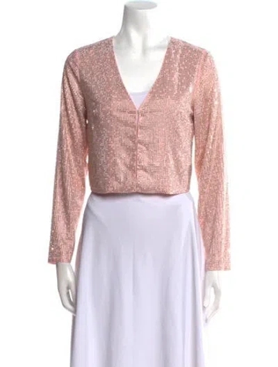 Pre-owned Loveshackfancy V-neck Sweater W/ Tags In Pink