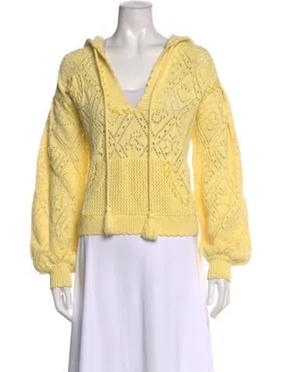 Pre-owned Loveshackfancy V-neck Sweater In Yellow