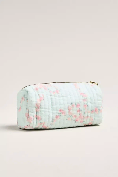Loveshackfancy Weslyn Quilted Pencil Case In Blue