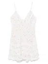 Loveshackfancy Solbina Ribbed Floral And Bow-embroidered Cotton Mini Dress