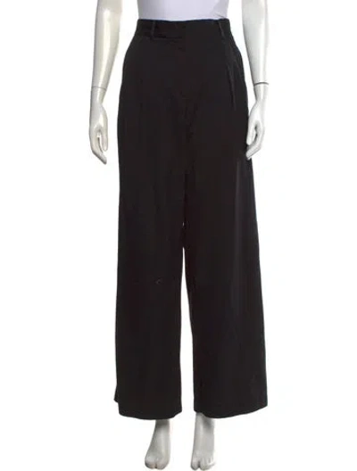 Pre-owned Loveshackfancy Wide Leg Pants In Black