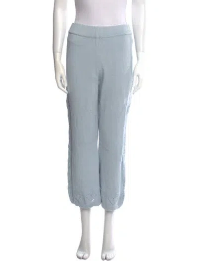 Pre-owned Loveshackfancy Wide Leg Pants In Blue