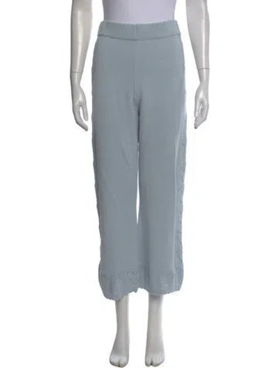 Pre-owned Loveshackfancy Wide Leg Pants In Blue