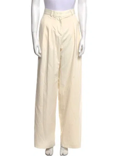 Pre-owned Loveshackfancy Wide Leg Pants In Neutral