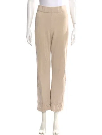 Pre-owned Loveshackfancy Wide Leg Pants In Neutral