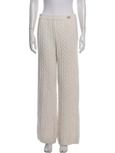 Pre-owned Loveshackfancy Wide Leg Pants In Neutrals