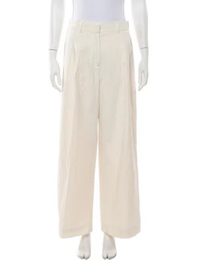 Pre-owned Loveshackfancy Wide Leg Pants In Neutrals