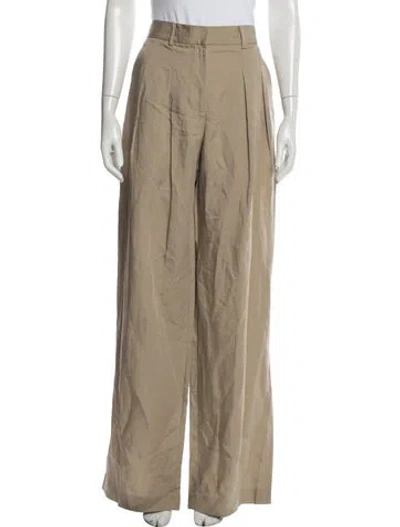 Pre-owned Loveshackfancy Wide Leg Pants In Neutrals
