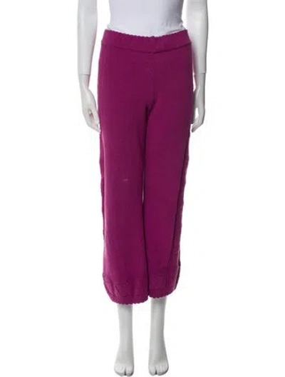Pre-owned Loveshackfancy Wide Leg Pants In Purple
