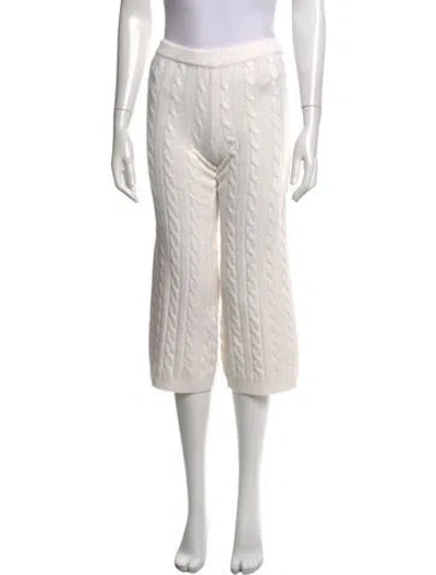 Pre-owned Loveshackfancy Wide Leg Pants In White