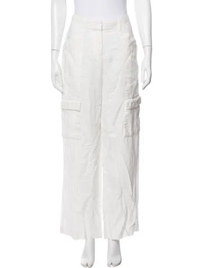 Pre-owned Loveshackfancy Wide Leg Pants In White