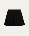 Loveshackfancy Willany Pleated Mini Skirt In Black