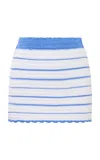 Loveshackfancy Willette Knitted Cotton Skirt In Blue