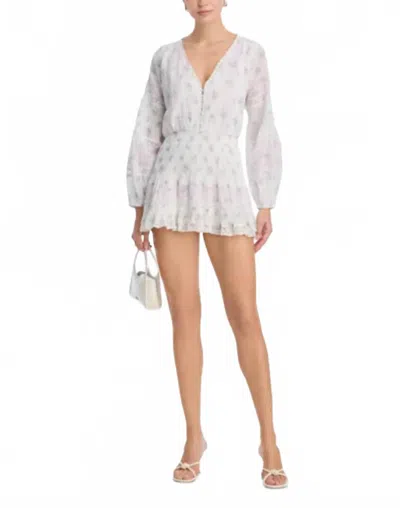 Loveshackfancy Winfrey Smocked Lace Long Sleeve Minidress In Black