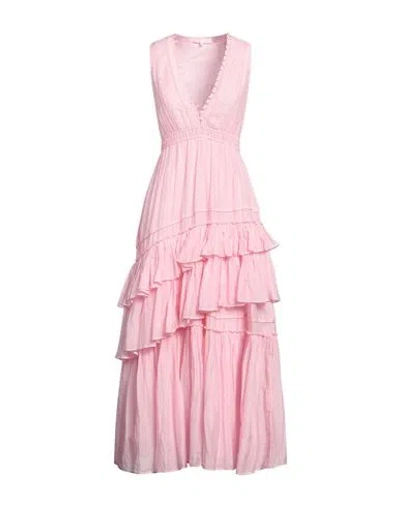 Loveshackfancy Woman Midi Dress Pink Size Xs Cotton, Silk