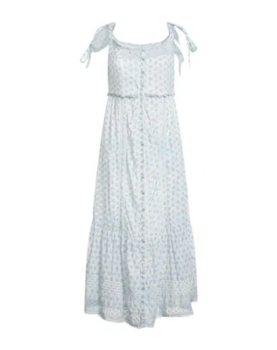 Loveshackfancy Woman Midi Dress Sky Blue Size M Cotton