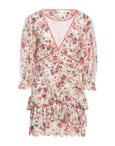Loveshackfancy Woman Short Dress White Size 6 Cotton