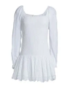 Loveshackfancy Jayce Shirred Broderie Anglaise Mini Dress In White