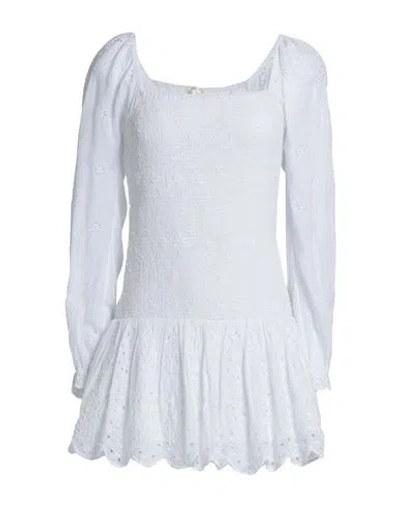 Loveshackfancy Woman Short Dress White Size Xl Viscose