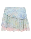 Loveshackfancy Woman Mini Skirt Sky Blue Size 00 Viscose In Blue