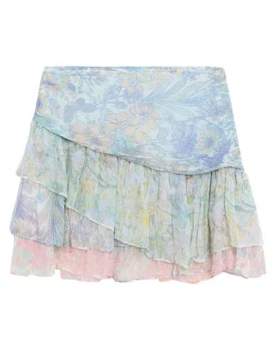 Loveshackfancy Woman Mini Skirt Sky Blue Size 00 Viscose