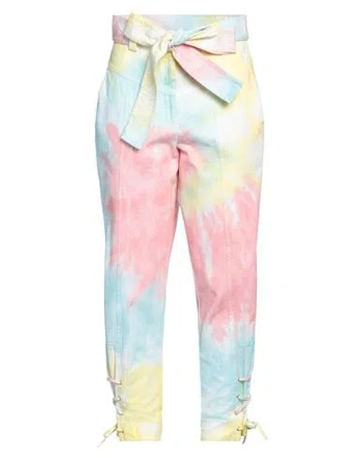 Loveshackfancy Woman Pants Yellow Size 4 Cotton