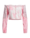 Loveshackfancy Woman Blouse Light Pink Size 2 Cotton In Pink