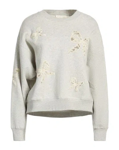 Loveshackfancy Woman Sweatshirt Light Grey Size M Cotton, Polyester