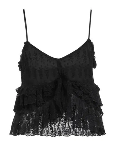Loveshackfancy Woman Top Black Size 8 Nylon