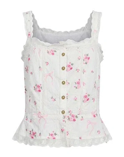 Loveshackfancy Woman Top Off White Size M Cotton