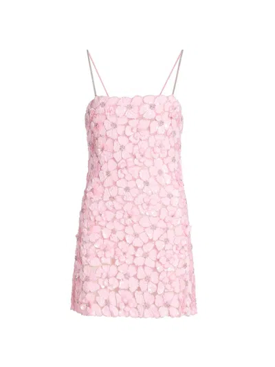 Loveshackfancy Women's Aleria Floral-sequin A-line Minidress In Pink