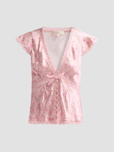 Loveshackfancy Women's Amara Floral Satin Top In Multi