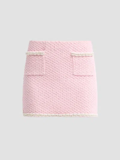 Loveshackfancy Women's Amorette Tweed Mini Skirt In Pink