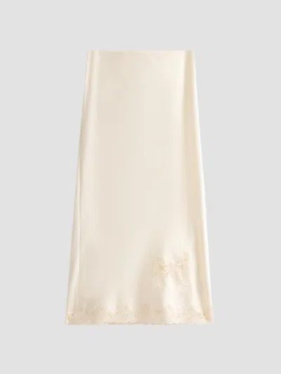 Loveshackfancy Women's Avelaine Midi Slip Skirt In Neutral