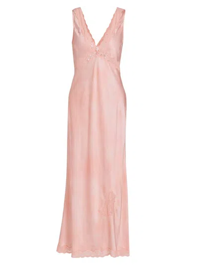 Loveshackfancy Women's Bier Lace-trim Midi-dress In Pink